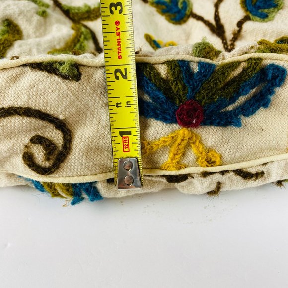 Handmade Small Satchel Tote Embroidery Floral Pear - Picture 6 of 8